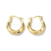 Серьги-кольца из латуни с покрытием стойки EJEW-L224-77G