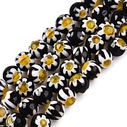 Круглые Millefiori стеклянные бусины нити LK-P001-31