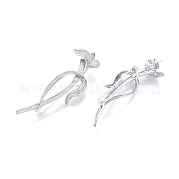 Брошь из латуни с прозрачным кубическим цирконием KK-I663-21P