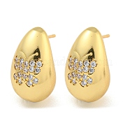 Серьга-гвоздик из латуни с микро-паве EJEW-C102-29C-G