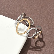 Двухцветные манжетные кольца из нержавеющей стали 304 RJEW-S635-01GP-G