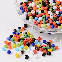 Perles de rocaille rondes en verre de couleurs mélangées 8/0 couleurs opaques&nbsp;X-SEED-A010-3mm-51