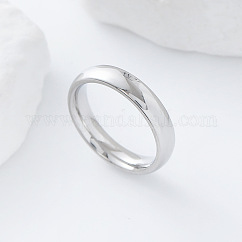 Anelli minimalisti in acciaio inossidabile 304, colore acciaio inossidabile, misura degli stati uniti 9 (18.9mm)