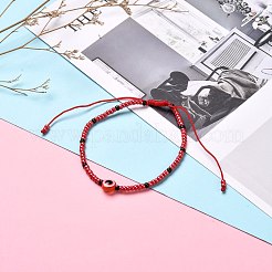 Bracelet réglable en perles de rocaille rondes en verre&nbsp;BJEW-JB06645