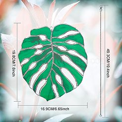 Decoraciones colgantes de acrílico de hoja de monstera&nbsp;HJEW-WH0043-33B