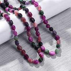 Colliers longs en perles de jade malaisien teinté naturel pour femmes&nbsp;NJEW-F340-A08