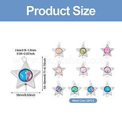 20 Stück Polymer Clay Stern & CCB Rahmen Glieder Verbinder Charms&nbsp;CLAY-TADJ0001-06