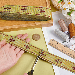 Kreuzband aus Polyester-Jacquard im ethnischen Stil&nbsp;SRIB-WH0026-29-1