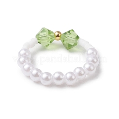 Anelli elastici in plastica ABS con perle finte per donna&nbsp;RJEW-JR00900