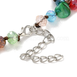 Boho-Halsketten aus Glas und gefärbten natürlichen Muschelperlensplittern&nbsp;NJEW-H047-01C