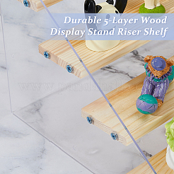Rechteckiges Acryl mit hölzernen Minifiguren-Organizer-Aufstellern&nbsp;ODIS-WH0038-102C