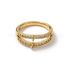 Messing-Ringkomponenten mit Mikropflaster und klarem Zirkonia&nbsp;KK-NH0007-11G