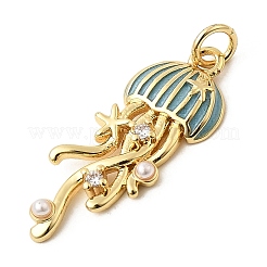Ciondoli smaltato in ottone&nbsp;KK-CJC0013-16G-03