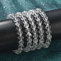 Natürlichen Quarzkristall wulstige Ausdehnungs-Armbänder&nbsp;BJEW-Q692-46-8mm