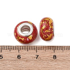 Cuentas europeas rondelle de resina opaca&nbsp;RESI-Z046-01D