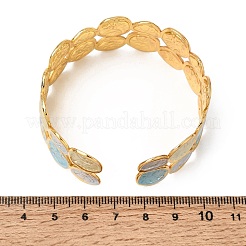 Bracciali rigidi aperti piatti e rotondi in acciaio inossidabile 304 smaltato per donna&nbsp;SA-CBA1A30-03B-G