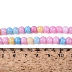 Perles de verre craquelé opaques à effet ombré&nbsp;GLAA-Q106-01A-A08