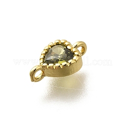 Herz Messing Zirkonia Verbindungsstück Charms&nbsp;KK-P295-34G-03
