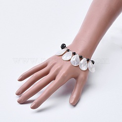 Spirale Shell Stretch Charm Armbänder&nbsp;BJEW-JB04114