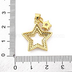 Pendentifs avec zircon cubiques à micro-pavés en laiton&nbsp;KK-U066-17G