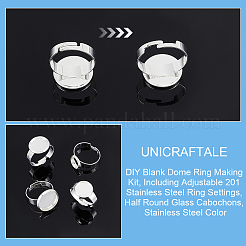 Kit para hacer anillos de cúpula en blanco&nbsp;DIY-UN0004-76