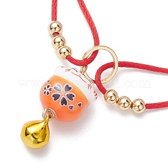 Bracelets de charme en porcelaine faits à la main de chat de fortune&nbsp;BJEW-JB10505