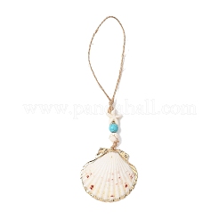 Décorations suspendues en coquillage galvanisé&nbsp;HJEW-JM04566