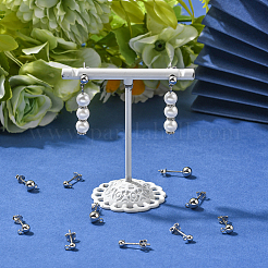 12 Stück 3 Stile Sterling Silber runde Kugel Ohrstecker Zubehörse&nbsp;FIND-BBC0004-60