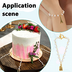10 pendentif décoratif en plastique ABS imitation perle et alliage émaillé&nbsp;HJEW-BC00078