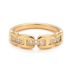 Anillo de dedo de circonita cúbica transparente&nbsp;RJEW-F122-01