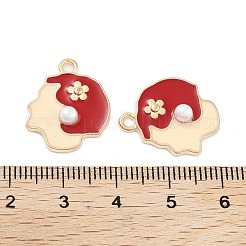 Pendentifs en émail d'alliage plaqué or léger&nbsp;ENAM-M219-15KCG-03