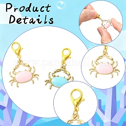 8 pendentif décoratif en forme de crabe&nbsp;HJEW-YW00322