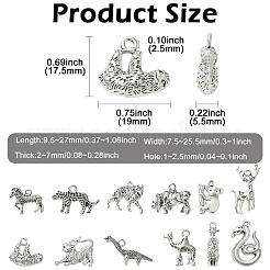60 pz 12 stili pendenti in lega di stile tibetano&nbsp;TIBE-CJ0001-36