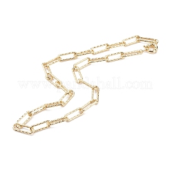 Collana e bracciale e cavigliera e orecchini pendenti con catena a graffetta in ottone&nbsp;SJEW-JS01184