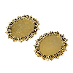 Cabochon bases de estilo tibetano en cabujón y rhinestone&nbsp;TIBEP-554-AG-LF