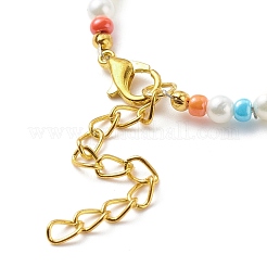 Braccialetto collana di perline di semi di conchiglia naturale e vetro&nbsp;SJEW-JS01245