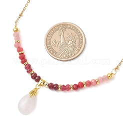 Colliers pendentifs en jade naturel de Malaisie&nbsp;NJEW-JN05917-01