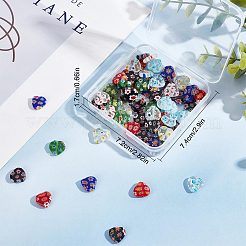 80 Stück 8 Stil handgemachte Millefiori Bunte Malerei Perlen Stränge&nbsp;LAMP-SC0001-20