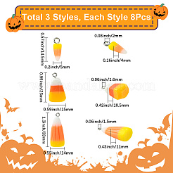 Pendenti in resina opaca di halloween 24 pz 3 stili&nbsp;RESI-SC0006-32