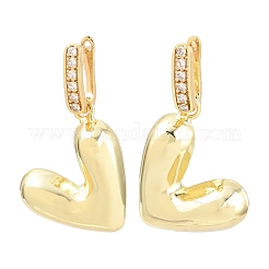 Orecchini pendenti a cerchio in ottone con micro pavé di zirconi cubici trasparenti&nbsp;EJEW-G471-30A-G