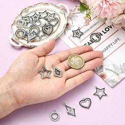 Pendenti con strass di cristallo in lega da 24 pz e 8 stili&nbsp;FIND-FS0005-40
