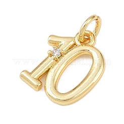 Breloques en laiton zircon cubique transparent&nbsp;KK-P339-27G-10