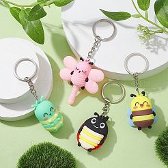 4 llavero de plástico de PVC con diseño de abeja de dibujos animados de 4 estilos.&nbsp;KEYC-JKC00663