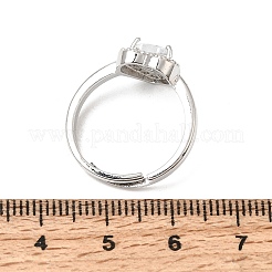 Messing Micro Pave klare Zirkonia Manschette offene Ringe&nbsp;CU-CBA5C10-01P