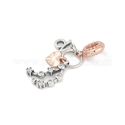 Pendentifs en laiton avec perles européennes en zircone cubique&nbsp;KK-Q015-01M