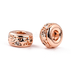 Perle di zirconi cubici trasparenti in micro pavè di ottone&nbsp;ZIRC-P091-02B-RG-RS