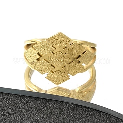Bague en acier inoxydable 304 texturé en forme de losange pour femme&nbsp;RJEW-L126-06B-G