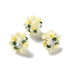 Leuchtende Polymer Clay Strass Blumenkugelperlen&nbsp;CLAY-U002-01B