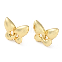 Orecchini a bottone in ottone placcato a farfalla da donna&nbsp;EJEW-A045-03G