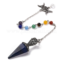 Natürliche Lapislazuli spitze sechseckige Kegel Wünschelrutenpendel&nbsp;G-Q184-03D-AS